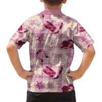 Aloha Hawaii Paniolo Lokelani Rose Palaka Family Matching Off Shoulder Short Dress and Hawaiian Shirt Coastal Rodeo - Polynesian Pride