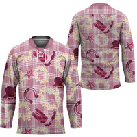 Aloha Hawaii Paniolo Lokelani Rose Palaka Hockey Jersey Coastal Rodeo - Polynesian Pride