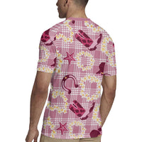 Aloha Hawaii Paniolo Lokelani Rose Palaka Rugby Jersey Coastal Rodeo - Polynesian Pride