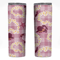 Aloha Hawaii Paniolo Lokelani Rose Palaka Skinny Tumbler Coastal Rodeo - Polynesian Pride