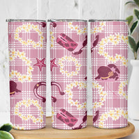 Aloha Hawaii Paniolo Lokelani Rose Palaka Skinny Tumbler Coastal Rodeo - Polynesian Pride
