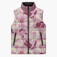Aloha Hawaii Paniolo Lokelani Rose Palaka Sleeveless Puffer Jacket Coastal Rodeo - Polynesian Pride