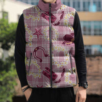 Aloha Hawaii Paniolo Lokelani Rose Palaka Sleeveless Puffer Jacket Coastal Rodeo - Polynesian Pride