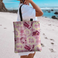 Aloha Hawaii Paniolo Lokelani Rose Palaka Tote Bag Coastal Rodeo - Polynesian Pride