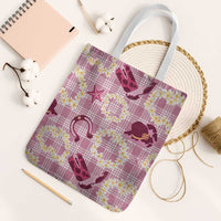 Aloha Hawaii Paniolo Lokelani Rose Palaka Tote Bag Coastal Rodeo - Polynesian Pride