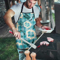 Aloha Hawaii Paniolo Teal Palaka Apron Coastal Rodeo - Polynesian Pride