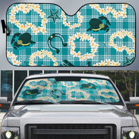 Aloha Hawaii Paniolo Teal Palaka Auto Sun Shade Coastal Rodeo - Polynesian Pride