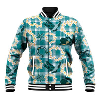 Aloha Hawaii Paniolo Teal Palaka Baseball Jacket Coastal Rodeo - Polynesian Pride