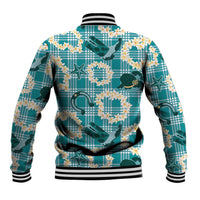 Aloha Hawaii Paniolo Teal Palaka Baseball Jacket Coastal Rodeo - Polynesian Pride