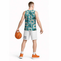 Aloha Hawaii Paniolo Teal Palaka Basketball Jersey Coastal Rodeo - Polynesian Pride