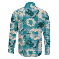 Aloha Hawaii Paniolo Teal Palaka Family Matching Puletasi and Hawaiian Shirt Coastal Rodeo - Polynesian Pride