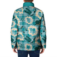 Aloha Hawaii Paniolo Teal Palaka Padded Jacket Coastal Rodeo - Polynesian Pride