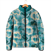Aloha Hawaii Paniolo Teal Palaka Padded Jacket Coastal Rodeo - Polynesian Pride