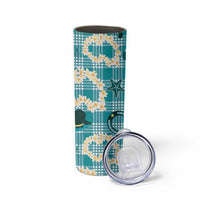 Aloha Hawaii Paniolo Teal Palaka Skinny Tumbler Coastal Rodeo - Polynesian Pride