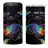 Polynesian Cancers Awareness 4 in 1 Can Cooler Tumbler Hummingbird - Fly High Until We Meet Again