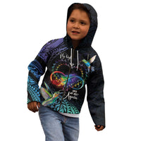 Polynesian Cancers Awareness Kid Hoodie Hummingbird - Fly High Until We Meet Again