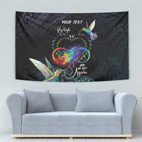 Polynesian Cancers Awareness Tapestry Hummingbird - Fly High Until We Meet Again