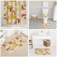 Beige Palaka Hawaii Aloha Bathroom Set Koi Pond Mix Ilima Flowers - Polynesian Pride