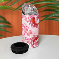Pink Palaka Hawaii Aloha 4 in 1 Can Cooler Tumbler Koi Pond Mix Sakura - Polynesian Pride