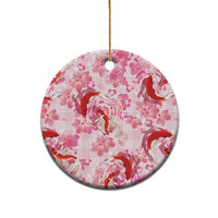 Pink Palaka Hawaii Aloha Ceramic Ornament Koi Pond Mix Sakura - Polynesian Pride