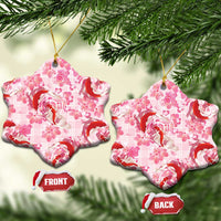 Pink Palaka Hawaii Aloha Ceramic Ornament Koi Pond Mix Sakura - Polynesian Pride