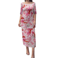 Pink Palaka Hawaii Aloha Family Matching Puletasi and Hawaiian Shirt Koi Pond Mix Sakura LT7 Pink - Polynesian Pride