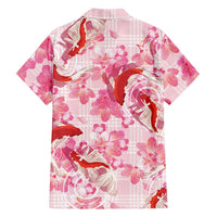 Pink Palaka Hawaii Aloha Family Matching Tank Maxi Dress and Hawaiian Shirt Koi Pond Mix Sakura - Polynesian Pride