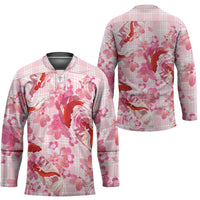 Pink Palaka Hawaii Aloha Hockey Jersey Koi Pond Mix Sakura - Polynesian Pride