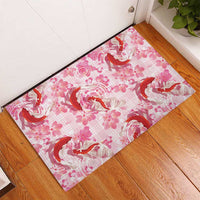 Pink Palaka Hawaii Aloha Rubber Doormat Koi Pond Mix Sakura - Polynesian Pride