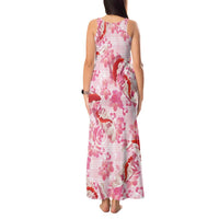 Pink Palaka Hawaii Aloha Tank Maxi Dress Koi Pond Mix Sakura - Polynesian Pride
