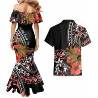 Hawaii Valentine Couples Matching Mermaid Dress and Hawaiian Shirt Plumeria Aloha Wau Ia Oe LT7 - Polynesian Pride