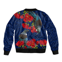 New Zealand Bomber Jacket Tui Couple with Pohutukawa LT7 - Polynesian Pride