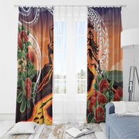Hawaii Women's Day Tribal Window Curtain Pele Honua Mea