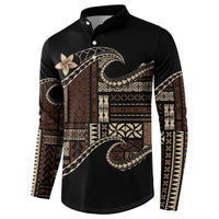 Samoa Siapo Mamanu Button Sweatshirt Waves Motifs