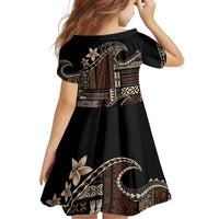 Samoa Siapo Mamanu Family Matching Off Shoulder Short Dress and Hawaiian Shirt Waves Motifs LT7 - Polynesian Pride