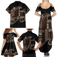Samoa Siapo Mamanu Family Matching Summer Maxi Dress and Hawaiian Shirt Waves Motifs LT7 - Polynesian Pride