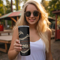 Samoa Siapo Mamanu Skinny Tumbler Waves Motifs LT7 - Polynesian Pride