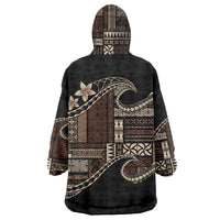 Samoa Siapo Mamanu Wearable Blanket Hoodie Waves Motifs