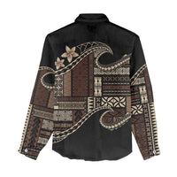 Samoa Siapo Mamanu Women Casual Shirt Waves Motifs
