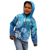 Hawaii World Ocean Day Kid Hoodie Kakau Turtles