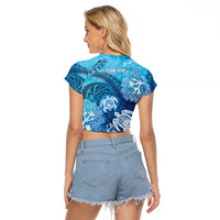 Hawaii World Ocean Day Raglan Cropped T Shirt Kakau Turtles