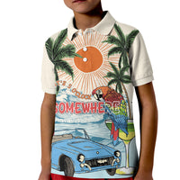 Summer Holiday It's 5 o'clock Somewhere Vintage Hawaii Kid Polo Shirt