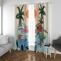 Summer Holiday It's 5 o'clock Somewhere Vintage Hawaii Window Curtain