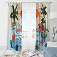 Summer Holiday It's 5 o'clock Somewhere Vintage Hawaii Window Curtain