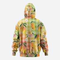 Aloha Hawaii Palaka Print Mango Plumeria Hoodie Tropical Vibes