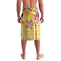 Aloha Hawaii Palaka Print Mango Plumeria Lavalava Fresh Lemon