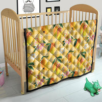 Aloha Hawaii Palaka Print Mango Plumeria Quilt Fresh Lemon