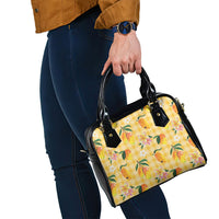 Aloha Hawaii Palaka Print Mango Plumeria Shoulder Handbag Fresh Lemon