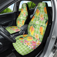 Aloha Hawaii Palaka Print Mango Plumeria Car Seat Cover Cool Mint