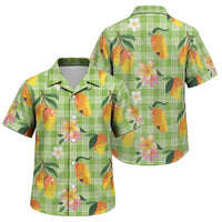 Aloha Hawaii Palaka Print Mango Plumeria Family Matching Mermaid Dress and Hawaiian Shirt Cool Mint